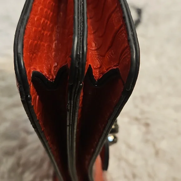 Red Snake Embossed Chain‎ Shoulder Bag Women's Fashion Clutch - Picture 3 of 15